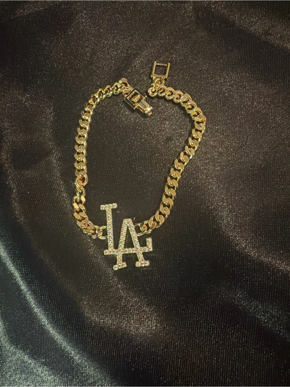 Gold LA Initial Link Bracelet - Unbranded